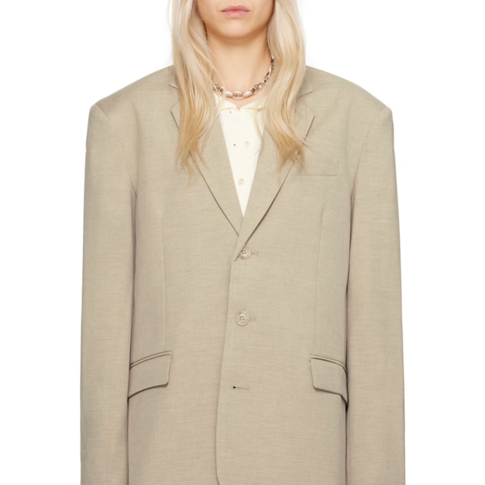 NWT The Frankie Shop Gelso Oversized Blazer Taupe Melange XS sand color new - Picture 15 of 15